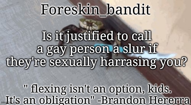 Urmom | Is it justified to call a gay person a slur if they're sexually harrasing you? | image tagged in urmom | made w/ Imgflip meme maker