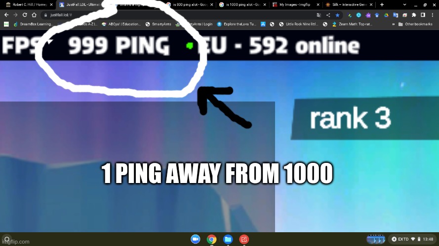TO MUCH PING, MY COMPUTERS GONNA EXPLODE! | 1 PING AWAY FROM 1000 | image tagged in wow,computer | made w/ Imgflip meme maker