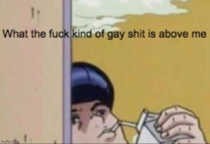 What the fuck kind of gay shit is above me | image tagged in what the fuck kind of gay shit is above me | made w/ Imgflip meme maker