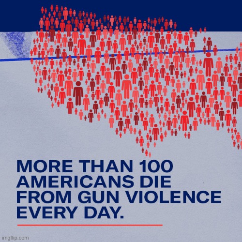 More than 100 americans die from gun violence every day | image tagged in more than 100 americans die from gun violence every day | made w/ Imgflip meme maker