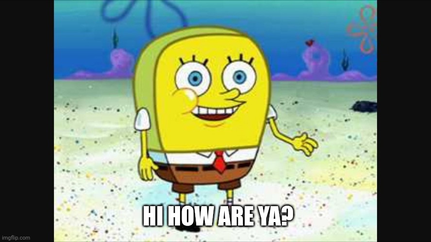 spongebob hi how are ya? | HI HOW ARE YA? | image tagged in spongebob hi how are ya | made w/ Imgflip meme maker