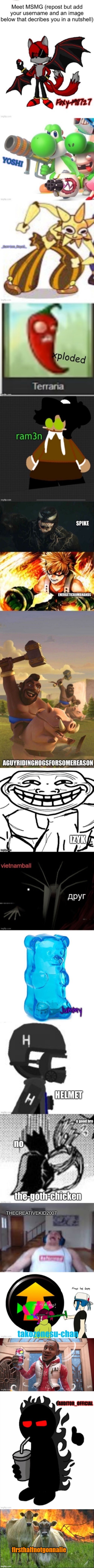 Meet MSMG (Repost but add image below that best describes you along with your username) | firsthalfnotgonnalie | image tagged in memes,evil cows | made w/ Imgflip meme maker