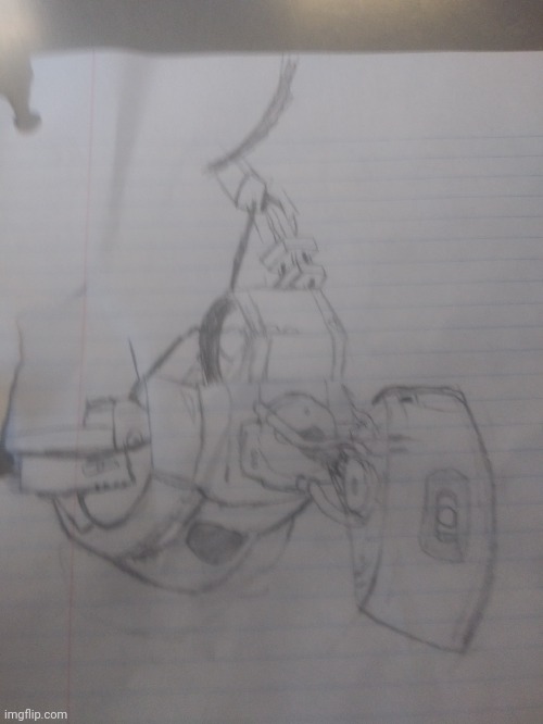 Work In Progress drawing of GLaDOS | made w/ Imgflip meme maker
