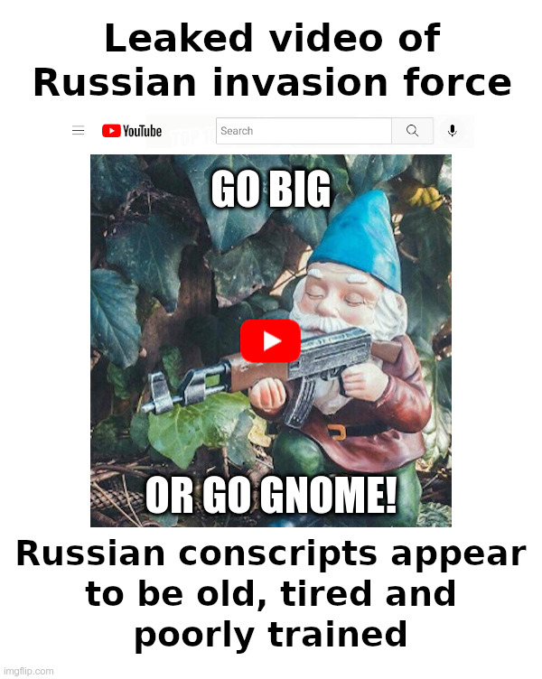Russian Gnomes Invading Ukraine! | image tagged in russian,gnomes,ukraine,invasion | made w/ Imgflip meme maker