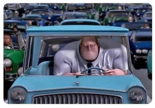 High Quality MR. INCREDIBLE DRIVING ANGRY Blank Meme Template