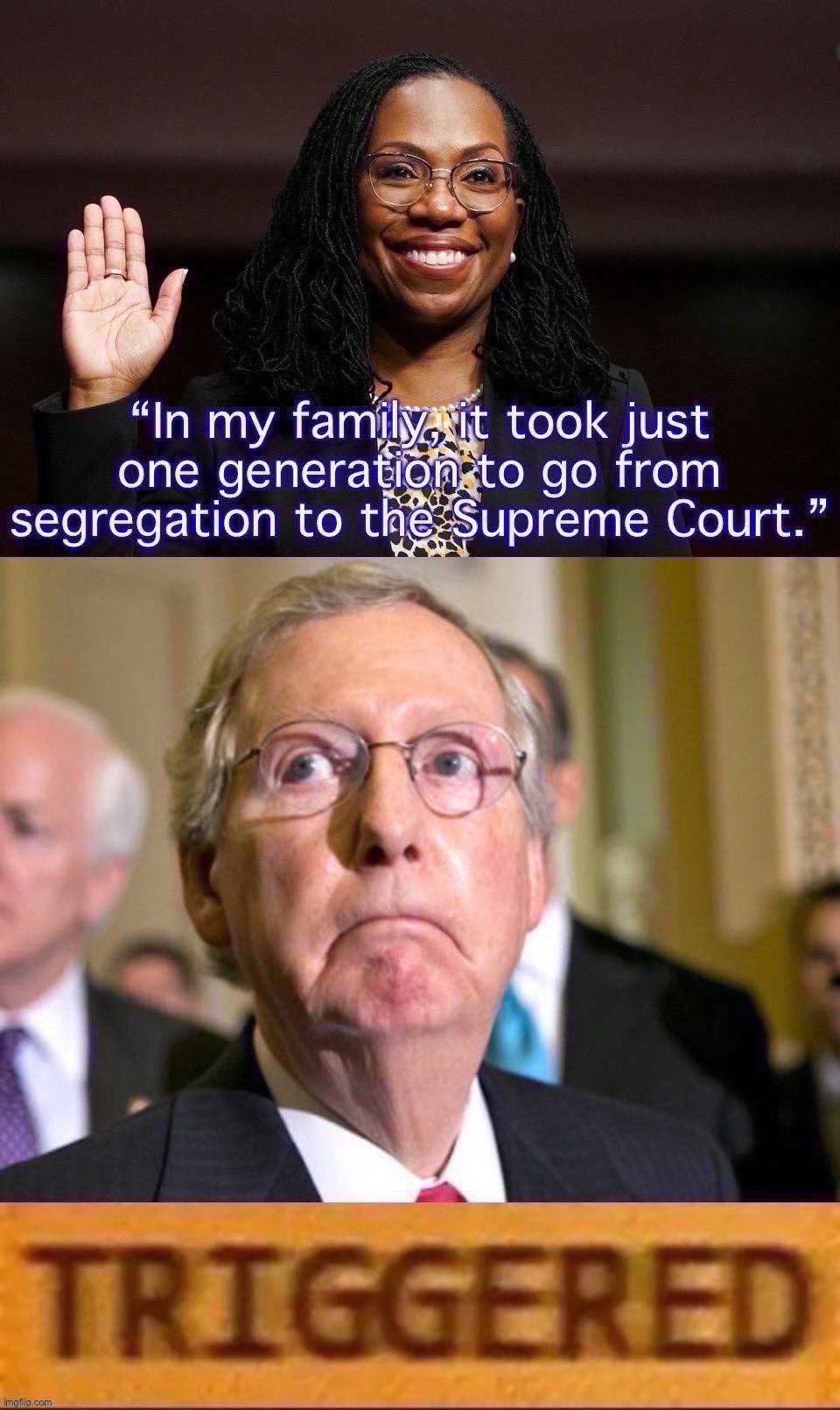 image tagged in mitch mcconnell triggered | made w/ Imgflip meme maker