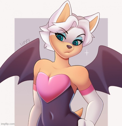 By Luryry | image tagged in furry,memes,cute,femboy,rouge the bat,sonic the hedgehog | made w/ Imgflip meme maker