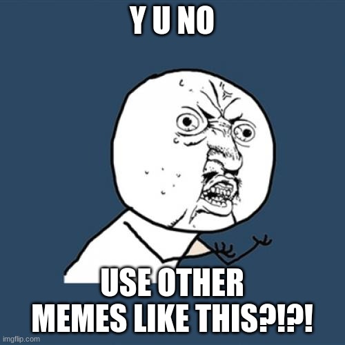 Y U No Meme | Y U NO USE OTHER MEMES LIKE THIS?!?! | image tagged in memes,y u no | made w/ Imgflip meme maker