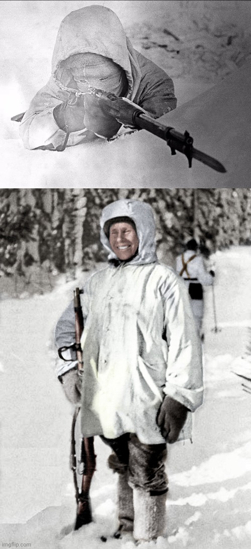 image tagged in the white death,smilin' simo | made w/ Imgflip meme maker
