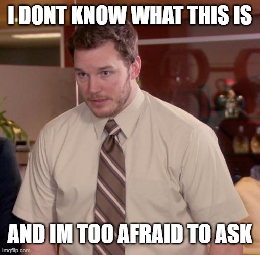 Im afraid to ask | I DONT KNOW WHAT THIS IS AND IM TOO AFRAID TO ASK | image tagged in im afraid to ask | made w/ Imgflip meme maker