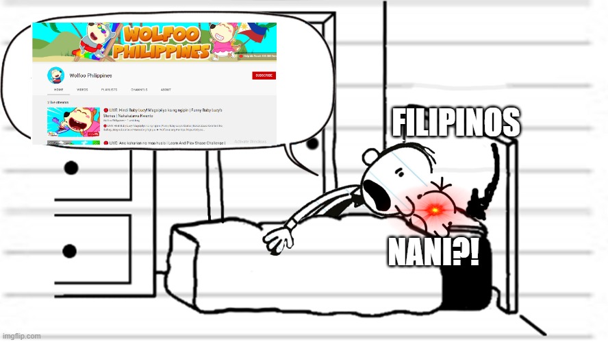 get wolfoo banned | FILIPINOS; NANI?! | image tagged in anti-wolfoo,get wolfoo banned,support peppa pig | made w/ Imgflip meme maker