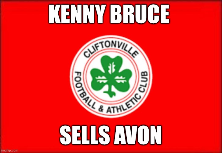Cliftonville Flag | KENNY BRUCE; SELLS AVON | image tagged in cliftonville flag | made w/ Imgflip meme maker