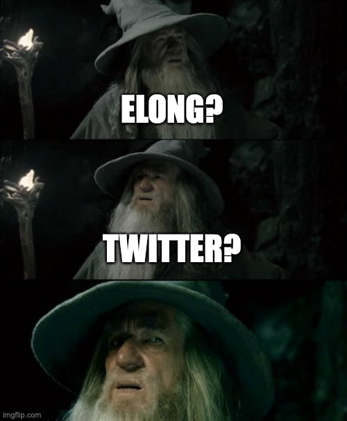 Confused Gandalf Meme | ELONG? TWITTER? | image tagged in memes,confused gandalf | made w/ Imgflip meme maker
