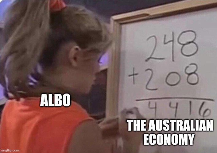 Young Girl Doing Math | ALBO; THE AUSTRALIAN ECONOMY | image tagged in young girl doing math | made w/ Imgflip meme maker