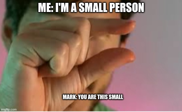 I'm Small. | ME: I'M A SMALL PERSON; MARK: YOU ARE THIS SMALL | made w/ Imgflip meme maker