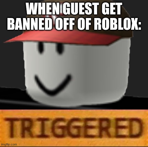 Roblox Triggered | WHEN GUEST GET BANNED OFF OF ROBLOX: | image tagged in roblox triggered | made w/ Imgflip meme maker