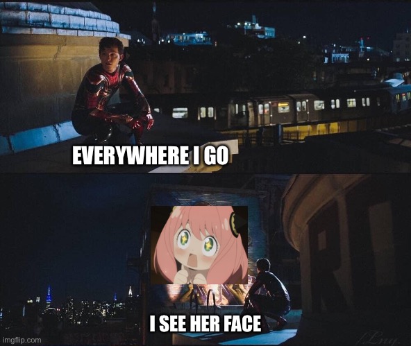 everywhere i go i see his face | EVERYWHERE I GO; I SEE HER FACE | image tagged in everywhere i go i see his face,anime | made w/ Imgflip meme maker