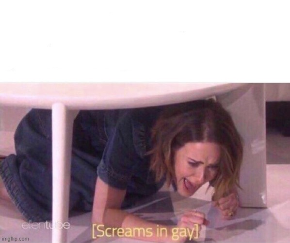 Screams in gay | image tagged in screams in gay | made w/ Imgflip meme maker