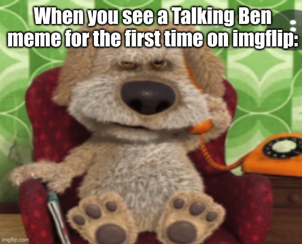 BEN | When you see a Talking Ben meme for the first time on imgflip: | image tagged in funny memes | made w/ Imgflip meme maker