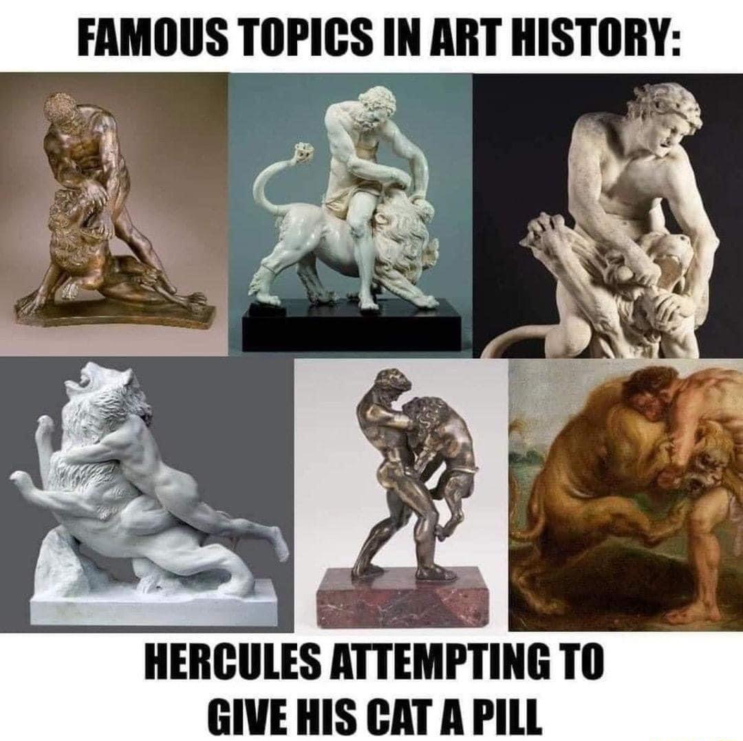 Hercules wresting cat Blank Meme Template