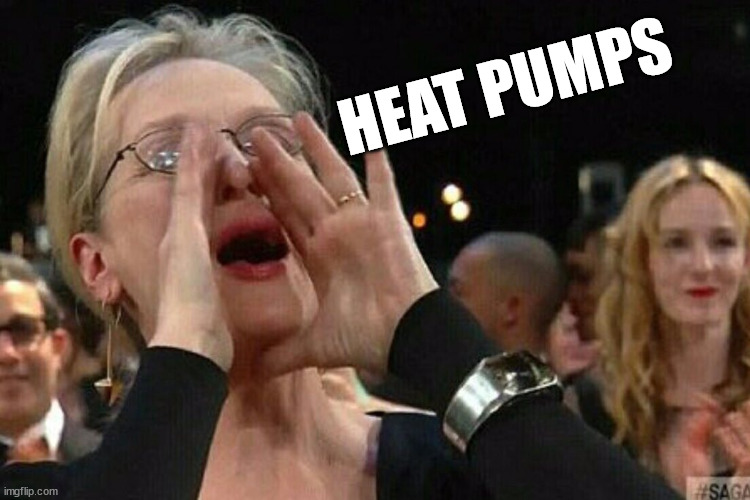 Woman Shouting | HEAT PUMPS | image tagged in woman shouting | made w/ Imgflip meme maker