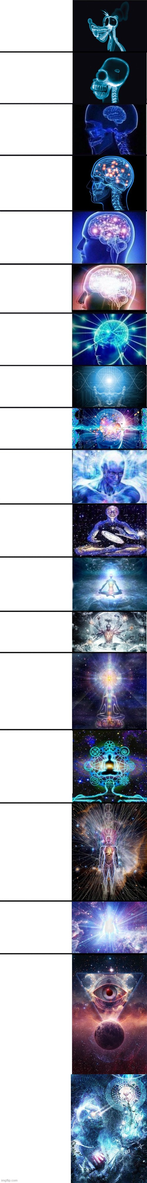 High Quality expanding brain 13 stages Blank Meme Template