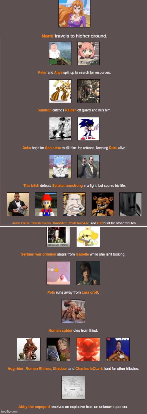 day one(Looks like sundrop is already getting kills) | image tagged in e | made w/ Imgflip meme maker