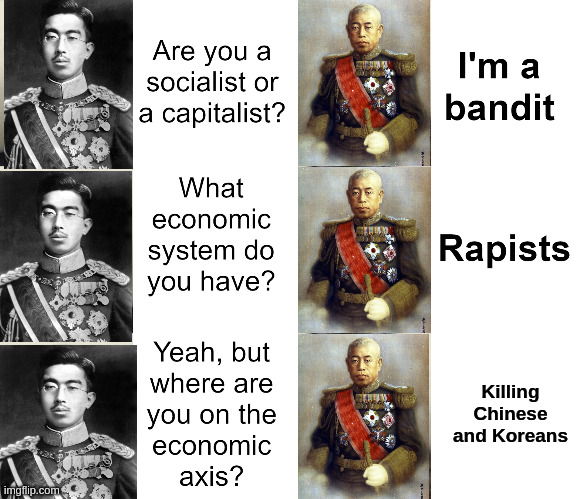 imperial japan in a nutshell | Killing Chinese and Koreans | made w/ Imgflip meme maker