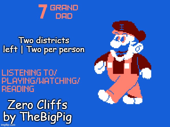 New 7_GRAND_DAD Template | Two districts left | Two per person; Zero Cliffs by TheBigPig | image tagged in new 7_grand_dad template | made w/ Imgflip meme maker