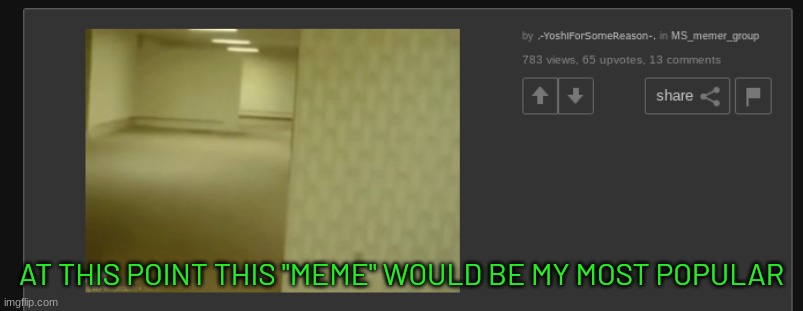AT THIS POINT THIS "MEME" WOULD BE MY MOST POPULAR | made w/ Imgflip meme maker