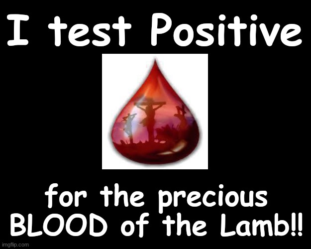 I TEST POSITIVE........ | I test Positive; for the precious BLOOD of the Lamb!! | image tagged in jesus on the cross | made w/ Imgflip meme maker
