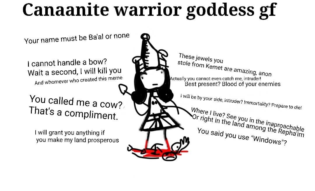 High Quality Canaanite warrior goddess gf Blank Meme Template