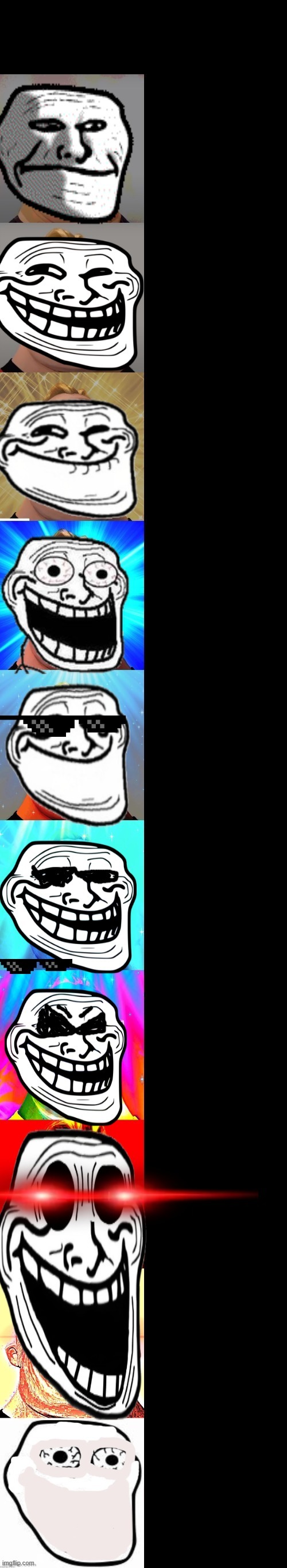 use this template pls | image tagged in trollface becoming canny | made w/ Imgflip meme maker