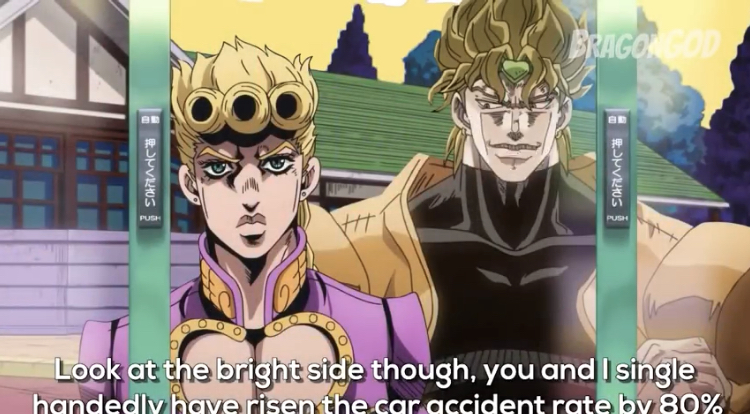 Dio and Giorno Car Accident Rate Blank Meme Template