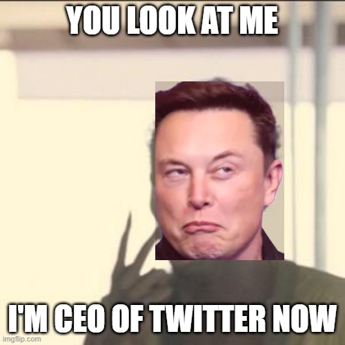 Look At Me Meme | YOU LOOK AT ME I'M CEO OF TWITTER NOW | image tagged in memes,look at me | made w/ Imgflip meme maker