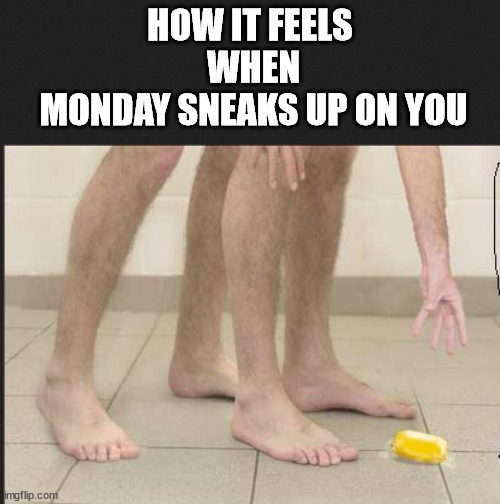 i hate mondays | HOW IT FEELS
 WHEN
 MONDAY SNEAKS UP ON YOU | image tagged in surprize,mondays,funny,wtf | made w/ Imgflip meme maker