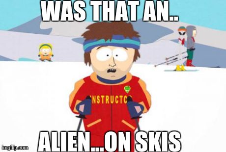 Super Cool Ski Instructor | WAS THAT AN.. ALIEN...ON SKIS | image tagged in memes,super cool ski instructor | made w/ Imgflip meme maker