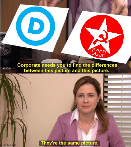 It's really shocking how much alike they are. | image tagged in they're the same picture,democrat party,evil,communism socialism | made w/ Imgflip meme maker