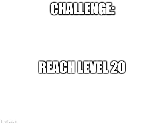 Thememeborns daily challenge 4 | CHALLENGE:; REACH LEVEL 20 | image tagged in blank white template,skyrim,gaming,video games,not a meme | made w/ Imgflip meme maker