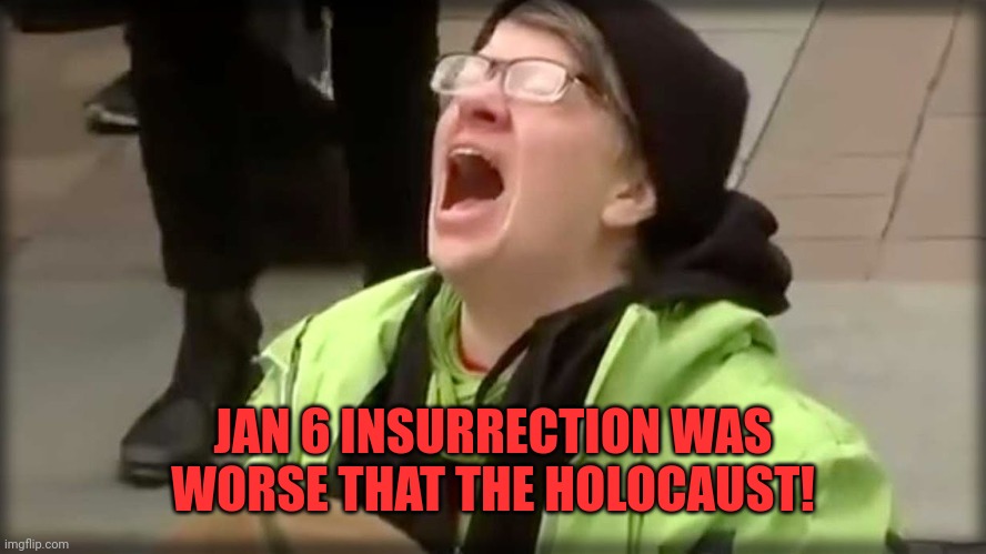 Trump SJW No | JAN 6 INSURRECTION WAS WORSE THAT THE HOLOCAUST! | image tagged in trump sjw no | made w/ Imgflip meme maker
