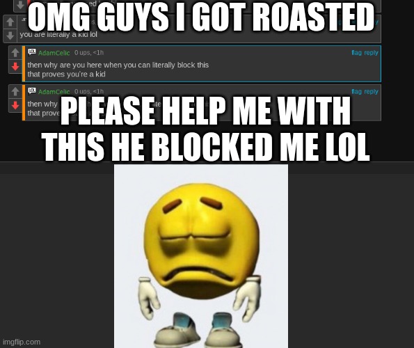 there is literally no reason for me to block him or ignore him | OMG GUYS I GOT ROASTED; PLEASE HELP ME WITH THIS HE BLOCKED ME LOL | image tagged in mad | made w/ Imgflip meme maker