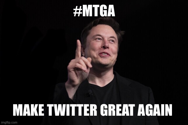 Make Twitter Great Again | #MTGA; MAKE TWITTER GREAT AGAIN | image tagged in elon musk | made w/ Imgflip meme maker