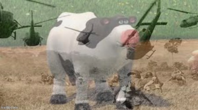 PTSD Cow | image tagged in ptsd cow | made w/ Imgflip meme maker
