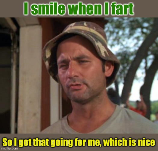 So I Got That Goin For Me Which Is Nice Meme | I smile when I fart So I got that going for me, which is nice | image tagged in memes,so i got that goin for me which is nice | made w/ Imgflip meme maker