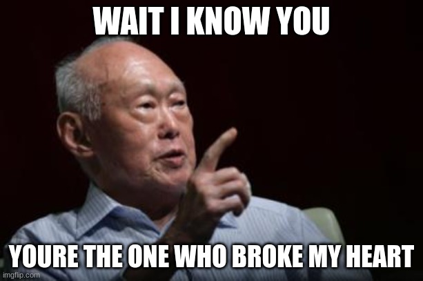 lky | WAIT I KNOW YOU; YOURE THE ONE WHO BROKE MY HEART | image tagged in lky,random | made w/ Imgflip meme maker