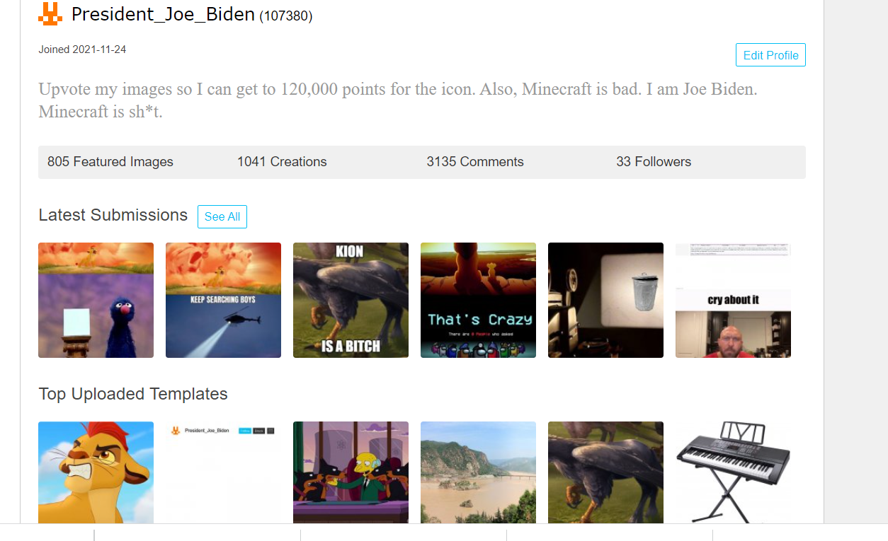 Joe_biden profile Blank Meme Template