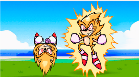 High Quality Spinning fleetway and fleetway Sonic Blank Meme Template