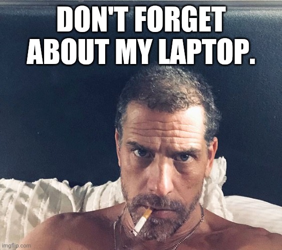 Don't forget. | DON'T FORGET ABOUT MY LAPTOP. | image tagged in hunter biden bender | made w/ Imgflip meme maker