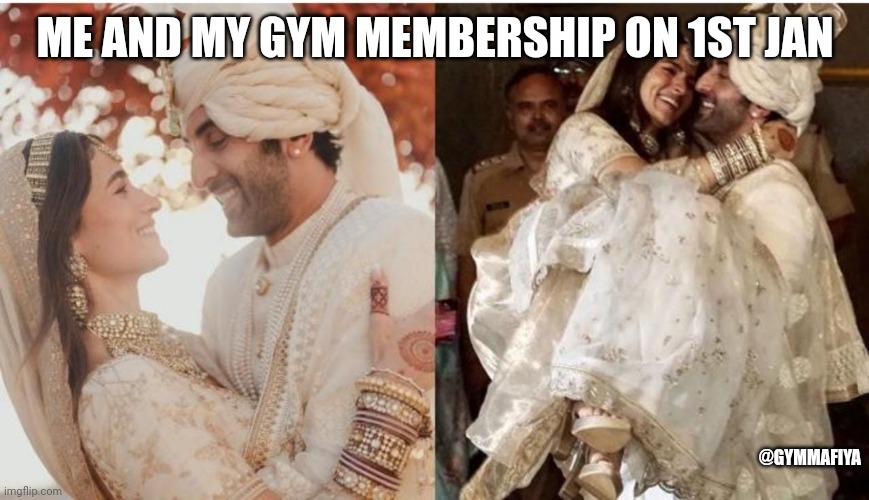 ME AND MY GYM MEMBERSHIP ON 1ST JAN; @GYMMAFIYA | image tagged in memes,funny,gym memes,celebrity,new years resolutions,gymlife | made w/ Imgflip meme maker