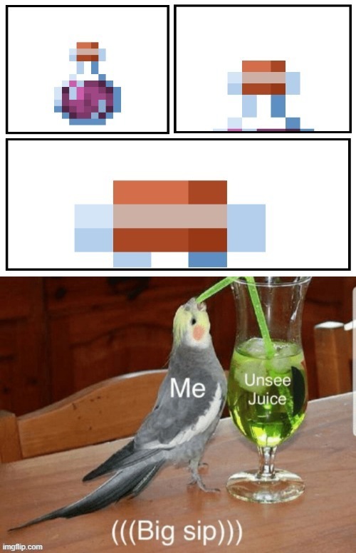Potion kinda sus ngl | image tagged in amogus,minecraft,memes,unsee juice,funny,among us | made w/ Imgflip meme maker